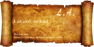 Latzkó Arkád névjegykártya